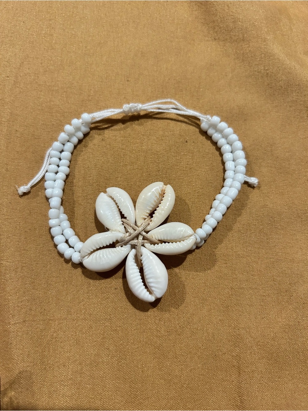 White Cowrie Shell Beaded Bracelet